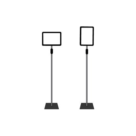 Asia Sources Adjustable Poster Stand Sign Holder 11"W x 7"H Black/Chrome UTIL48 SF117